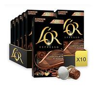L'OR Espresso Chocolate Flavour Coffee Pods X10 (Pack of 10, Total 100 Capsules)