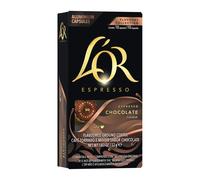 L'OR Espresso Chocolate Flavour Coffee Pods X10 (Pack of 10, Total 100 Capsules)