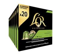 L'OR Espresso Coffee Cups Lungo Elegant (200 Lungo Coffee Capsules, Suitable for Nespresso Coffee Machines, Intensity 06/12, 100% Arabica Coffee), 10 x 20 Cups