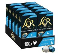 L'OR Espresso Coffee Decaffeinato Intensity 6 - Nespresso®* Compatible Aluminium Coffee Capsules - 10 Packs of 10 Capsules (100 Drinks)
