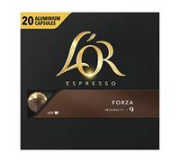 L'OR Espresso Coffee Forza Intensity 9 - Nespresso®* Compatible Aluminium Coffee Capsules - 5 Packs of 20 Capsules (100 Drinks)