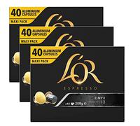 L'Or Espresso Coffee Onyx Intensity 12 - Nespresso* Compatible Aluminium Coffee Capsules - 3 Packs of 40 Capsules (120 Drinks)