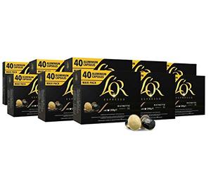 L'OR Espresso Coffee Ristretto Intensity 11 - Compatible with Nespresso® Aluminium Coffee Capsules - 10 Packs of 40 Capsules (400 Drinks)