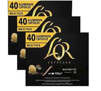 L'Or Espresso Coffee Ristretto Intensity 11 - Nespresso* Compatible Aluminium Coffee Capsules - 3 Packs of 40 Capsules (120 Drinks)