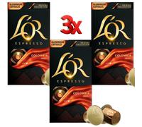 LOR Espresso Colombia Andes Coffee Capsules 3 x Packs (30 Pods Total)