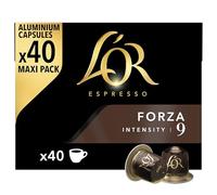 L'OR Espresso Forza Coffee Pods x40 Intensity 9 (Pack of 1, Total 40 Capsules)