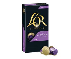 L'Or Espresso l'or Espresso Cafe Lungo profondo - Intensity 8 - 50 Capsules Aluminum Compatible with nespresso Machines * (Set of 5x10 Capsules)