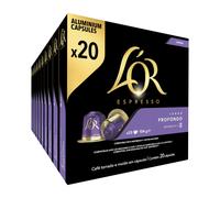 L'OR Espresso Lungo Profondo Coffee Pods x20 Intensity 8 (Pack of 10, Total 200