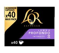 LOR Espresso Lungo Profondo Coffee Pods x40 Intensity 8 Pack of 5 Total 200