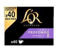L'OR Espresso Lungo Profondo Coffee Pods x40 Intensity 8 (Pack of 5, Total 200 Capsules)