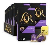 L'OR Espresso Lungo Profondo Intensity 8 - Nespresso* Compatible Aluminium Coffee Capsules - 10 Packs of 10 Capsules (100 Drinks)