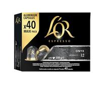 L'OR Espresso Onyx Coffee Pods x40 Intensity 12 (Pack of 1, Total 40 Capsules)