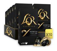 L'OR Espresso Ristretto Coffee Pods x10 Intensity 11 (Pack of 10, Total 100 Capsules)