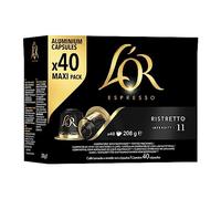L'OR Espresso Ristretto Coffee Pods x40 Intensity 11 (Pack of 5, Total 200 Capsules)