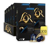 L'OR Espresso Ristretto Decaf Coffee Pods x10 Intensity 9 (Pack of 10, Total 100 Capsules)