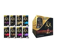 L'OR Favourites Assortment Nespresso Compatible Coffee Pods (Pack of 8, Total 80 Drinks) & L?OR BARISTA Double Barista Selection XXL Aluminium Coffee