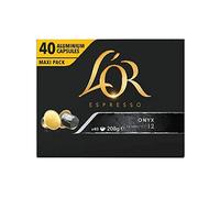 L'Or Forza, Onyx, Or Ristretto Coffee Pods 40's (Nespresso Compatible Coffee Capsules) (L'Or Onyx, 1 x 40 Pods)