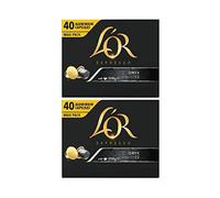 L'Or Forza, Onyx, Or Ristretto Coffee Pods 40's (Nespresso Compatible Coffee Capsules) (L'Or Onyx, 2 x 40 Pods)