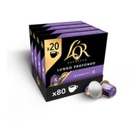 L'OR Lungo Profondo Coffee Pods x20 Intensity 8 (Pack of 4, Total 80 Capsules) Nespresso®* Compatible
