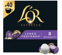 LOR Pack of 1 Espresso Lungo Profondo Coffee Pods x40 Intensity 8 Total 40 Capsules