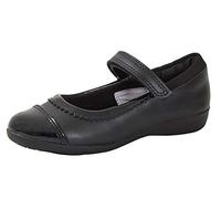 Lora Dora Chatterbox Girls Leather Formal School Shoes Scuff Resistant Black PU 11 UK Child