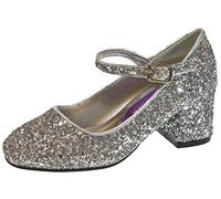 Lora Dora Girls Faux Leather Party Shoes Silver UK 1