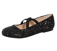 Lora Dora Girls Glitter Ballet Shoes Black 10 UK Child