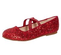 Lora Dora Girls Glitter Ballet Shoes Red 10 UK Child
