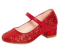 Lora Dora Girls Low Heeled Shoes Block Mary Jane Strap 11240 Special Occasions Pump Shoe Patent Black, Silver, Red, Gold, Fuchsia, Glitter EU 10/28 - UK 2/34