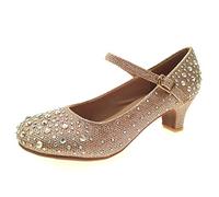 Lora Dora Girls Mary Jane Glitter Party Shoes Nude