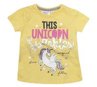 Lora Dora Girls Short Sleeve T Shirt Unicorn Sparkles Yellow 3-4 Years