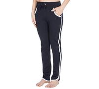 Lora Dora Womens 100% Cotton Stripe Jogging Bottoms Open Hem Pockets Navy UK 10