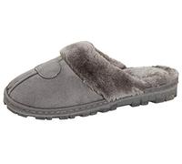 Lora Dora Womens Fleece Lined Slip On Mule Slippers Strong Sole Grey Medium