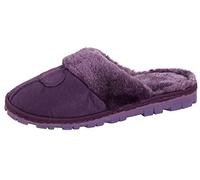 Lora Dora Womens Fleece Lined Slip On Mule Slippers Strong Sole Purple Small