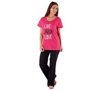 Lora Dora Womens Slogan Nightwear Fuschia 8-10