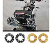 Lorababer Motorcycle 1 Pair Aluminum Exhaust Tail Muffler Tip End Pipe Frame Cover Trims Compatible with D-ucati Scrambler 1100 All Year Rear Exhaust Muffler End Cap Protector Decoration Cover (Black)