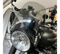 Lorababer Motorcycle Double Bubble Windshield Windscreen Screen Shield Visor Viser Compatible with T-riumph Street Twin 900 2019 2020 2021 2022 Pare-brise Flyscreen Protector (Light Smoke)