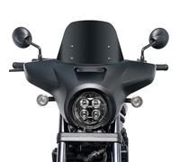 Lorababer Motorcycle Larger Headlight Fairing Mask Cover Windshield Windscreen Compatible with H-onda Rebel CMX1100 CMX 1100 2021 2022 2023 2024 Headlamp Guard Wind Deflector (Smoke with Matte Black)