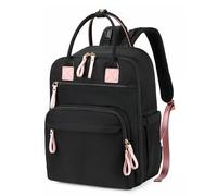 LORADI 18 Pockets Changing Bag Backpack with Insulated Pockets and Stroller Buckle for Mom and Dad (Black, Large)