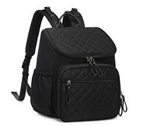 LORADI Large Capacity Diaper Bag with Stroller Buckle, Water-Resistant Travel Backpack with Insulated Pockets,Black