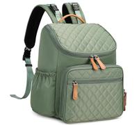 LORADI Large Capacity Diaper Bag with Stroller Buckle, Water-Resistant Travel Backpack with Insulated Pockets (Green)