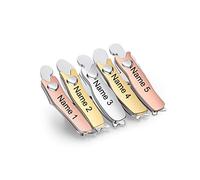 lorajewel Best Friends Sister Brooch Personalized Sisterhood Tri-Color Brooch Bond Between 3/4/5 Sisters Names Engraving Pin Broach Best Friends Brooch Pins for Girls Women (5 Sisters)