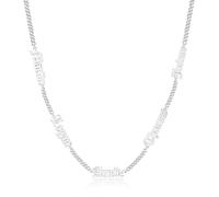 lorajewel Personalised Men's Name Necklace Silver Gold Black Chains Personalised Jewellery Gifts for Men,Dads,Grandads,Husbands,Boyfriends (Sliver-5 name)