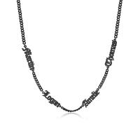 lorajewel Personalised Men's Name Necklace Silver Gold Black Chains Personalised Jewellery Gifts for Men,Dads,Grandads,Husbands,Boyfriends (Black-4 name)