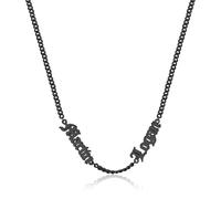 lorajewel Personalised Men's Name Necklace Silver Gold Black Chains Personalised Jewellery Gifts for Men,Dads,Grandads,Husbands,Boyfriends (Black-2 name)