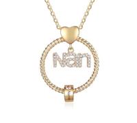 lorajewel Personalised Nan Necklace Engraved 1-6 Names Circle Silver Gold Necklace with 5 Birthstones Personalised Necklace for Women Mum Kids Gift For Nan/Nana/Nanny