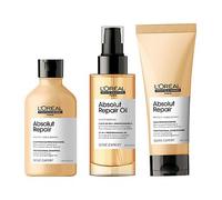 L'oral Professionnel Serie Expert Absolut Repair Shampoo, Conditioner and 10-in-1 Leave-In Oil Routine
