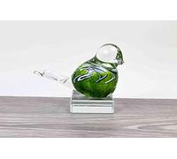 LORANTO Small Handmade Glass Urn with bird figure A wonderful way to commemorate someone glass ornaments are handmade, so each figure is unique Groen