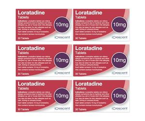Loratadine 10mg Tablets - 6 Month Supply - Hayfever & Allergy Relief - (30x6) GSL