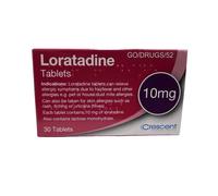 Loratadine Hayfever & Allergy Relief 10mg 1 Box x 30 Tablets GSL Crescent